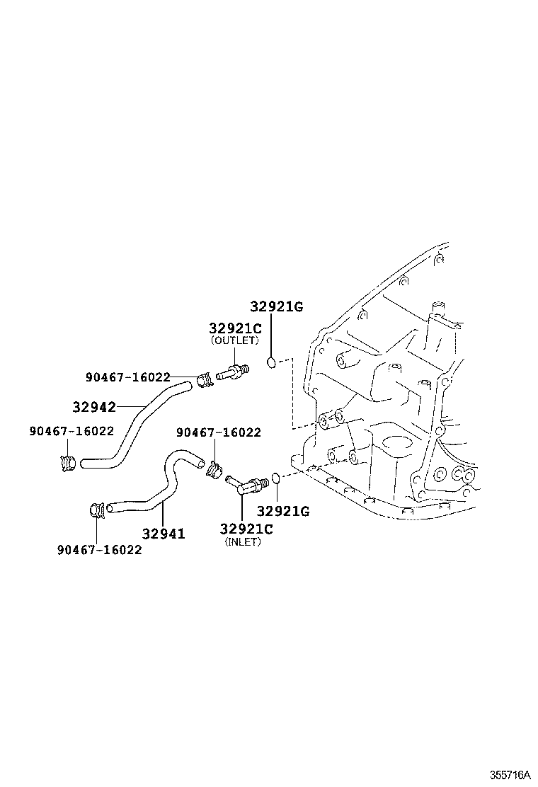 32922-06190 TUBE, OIL COOLER OUTLET, NO.1 product image