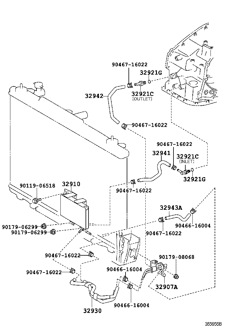 32922-06190 TUBE, OIL COOLER OUTLET, NO.1 product image