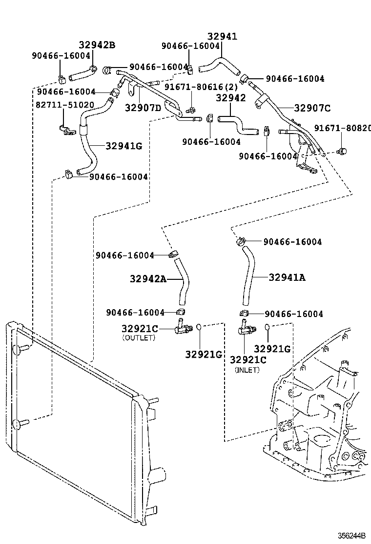 32943-12130 HOSE, OIL COOLER OUTLET, NO.3 product image