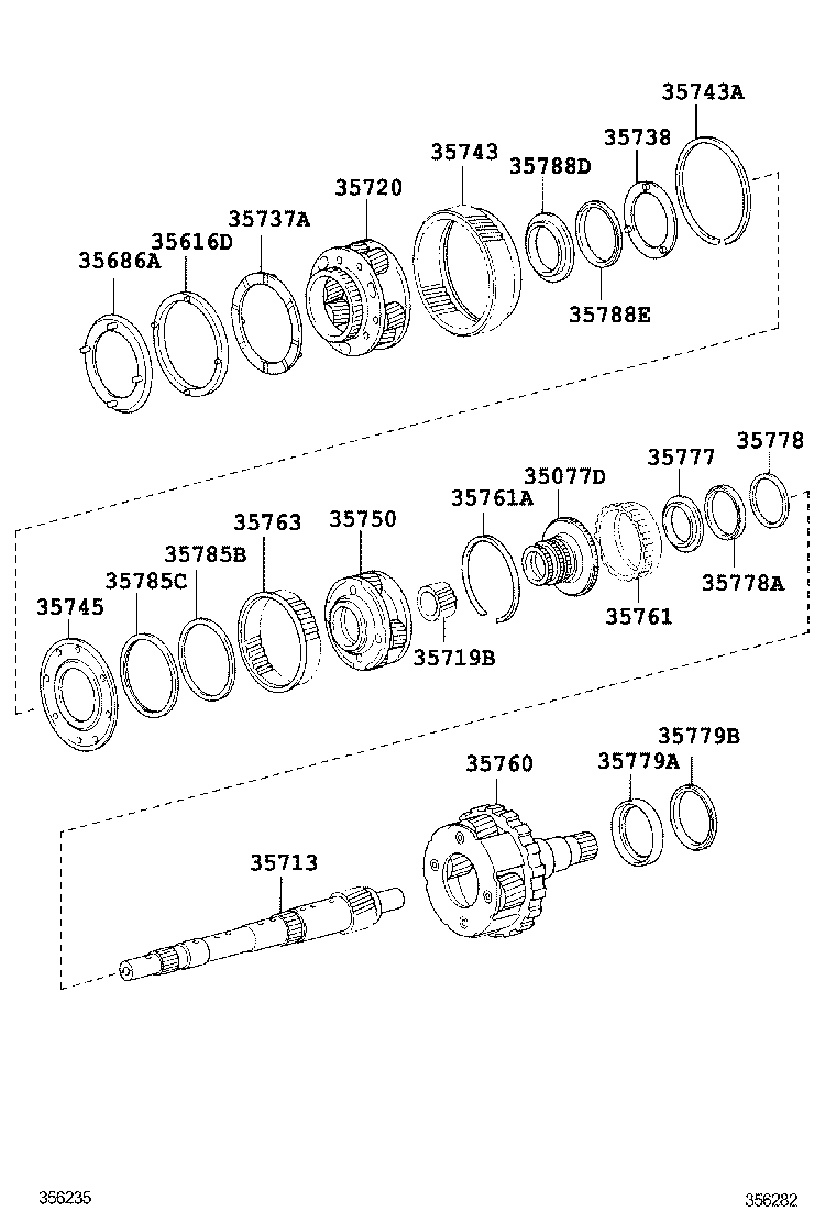 35076-34010 FLANGE SUB-ASSY, FRONT PLANETARY RING GEAR product image