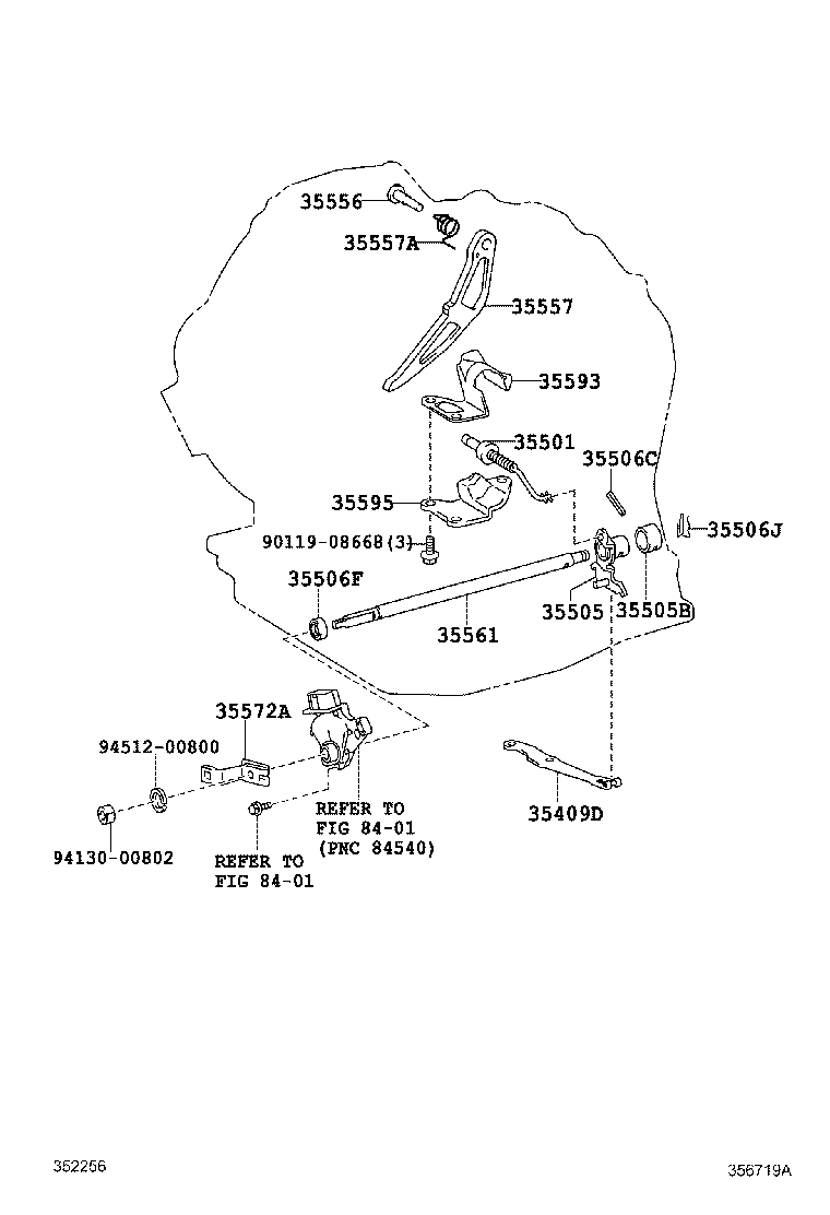 35505-52020 LEVER SUB-ASSY, MANUAL VALVE product image