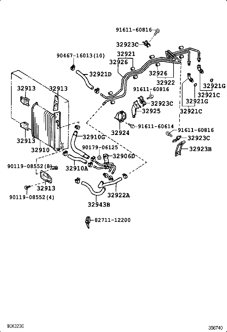 32922-60061 TUBE, OIL COOLER OUTLET, NO.1 product image