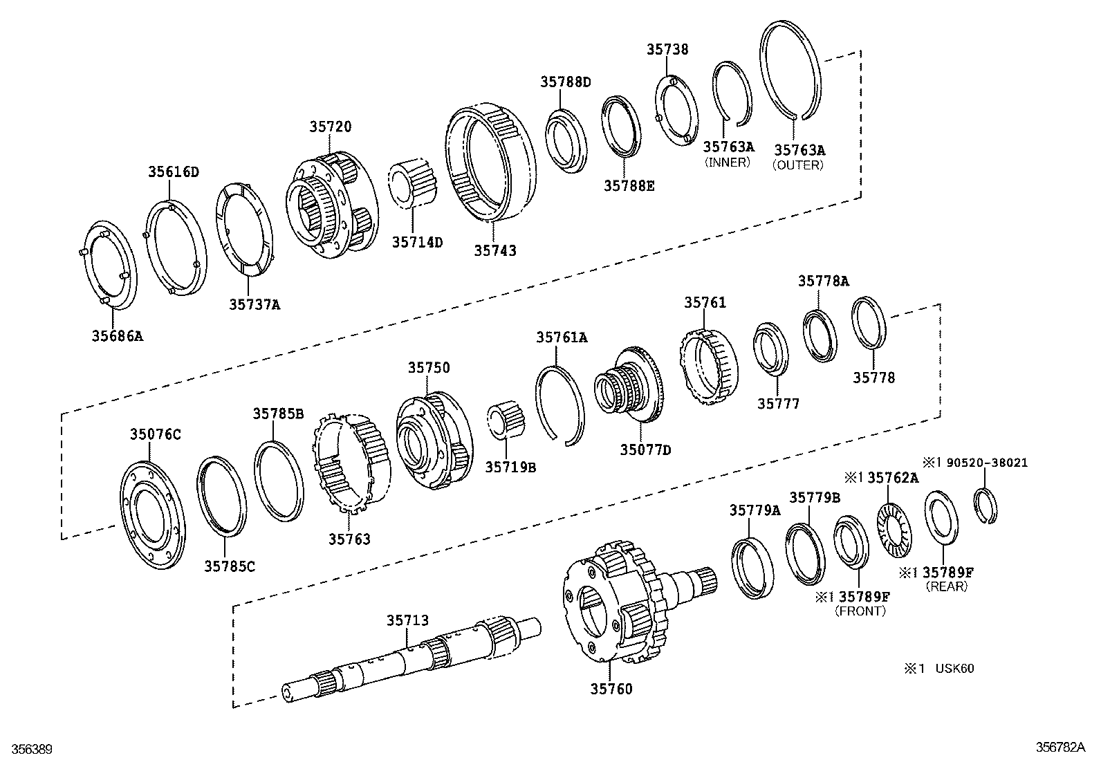 35760-0C070 GEAR ASSY, REAR PLANETARY product image
