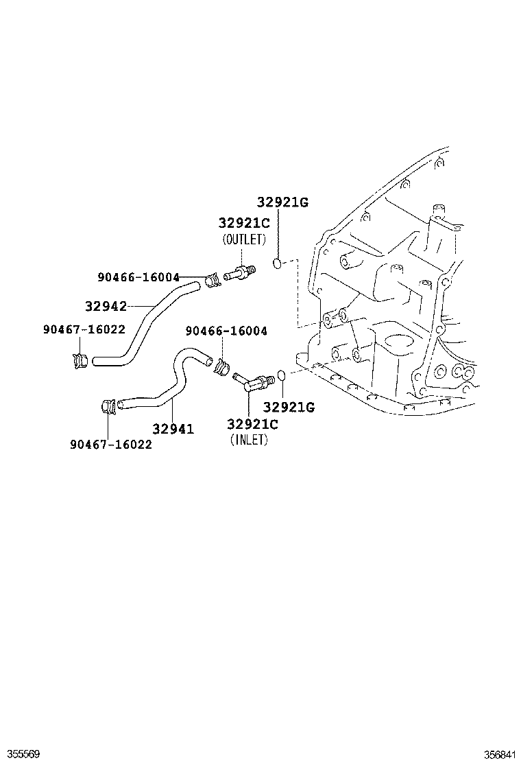 32943-33100 HOSE, TRANSMISSION OIL COOLER, NO.2 product image
