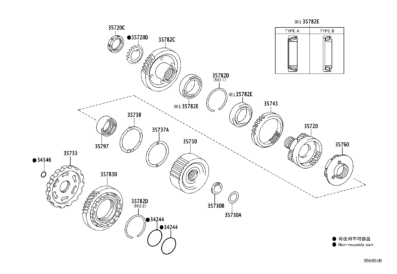 35730-28020 GEAR ASSY, REAR PLANETARY SUN product image