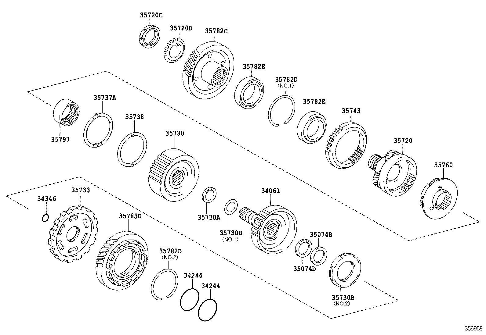 35730-45010 GEAR ASSY, REAR PLANETARY SUN product image