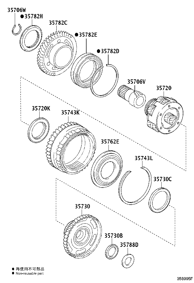 35730-45010 GEAR ASSY, REAR PLANETARY SUN product image