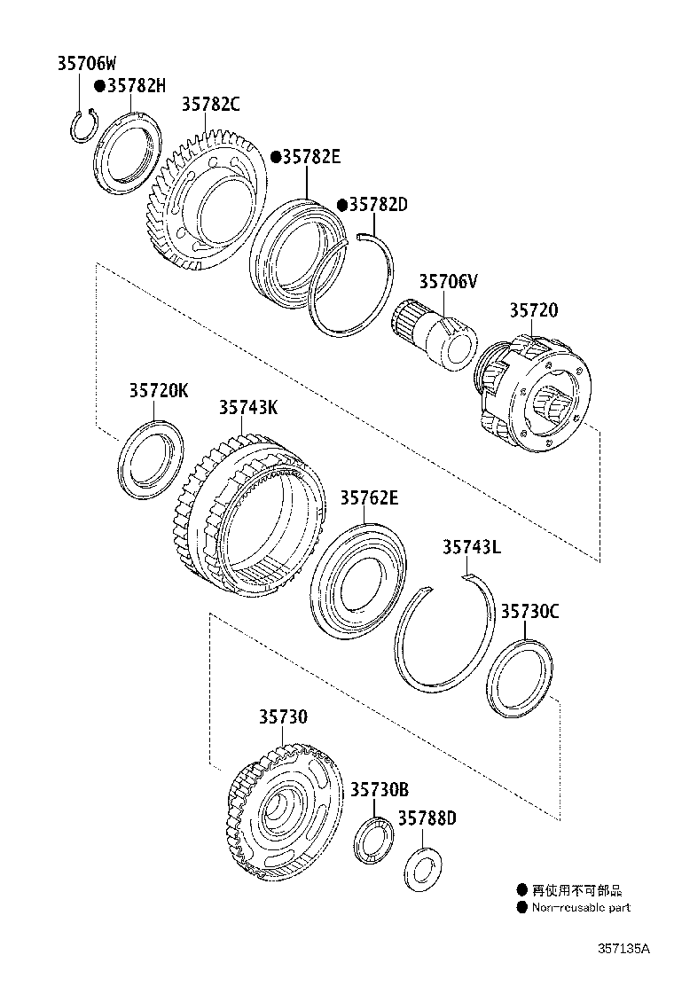 35730-28020 GEAR ASSY, REAR PLANETARY SUN product image