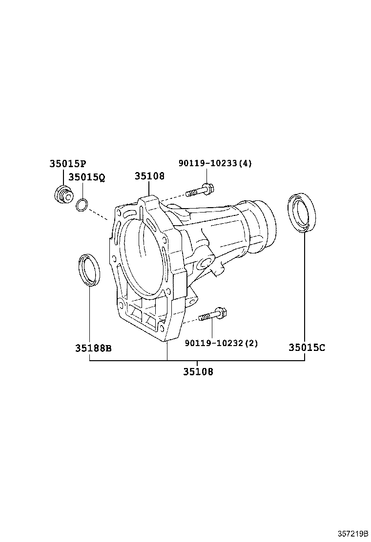 35180-34010 HOUSING SUB-ASSY, EXTENSION (ATM) product image