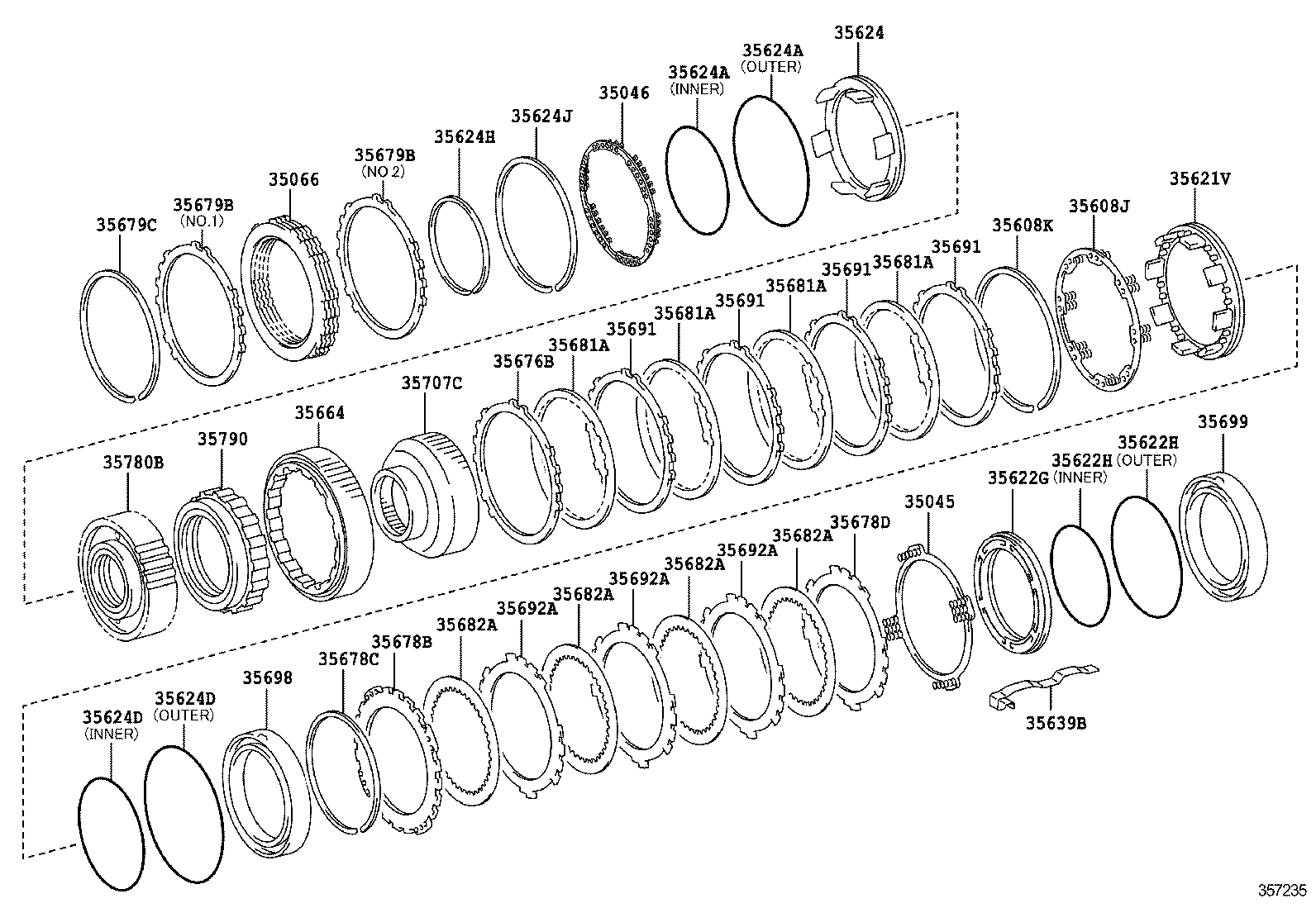 35045-0C040 SPRING SUB-ASSY, BRAKE PISTON RETURN,NO.2 product image
