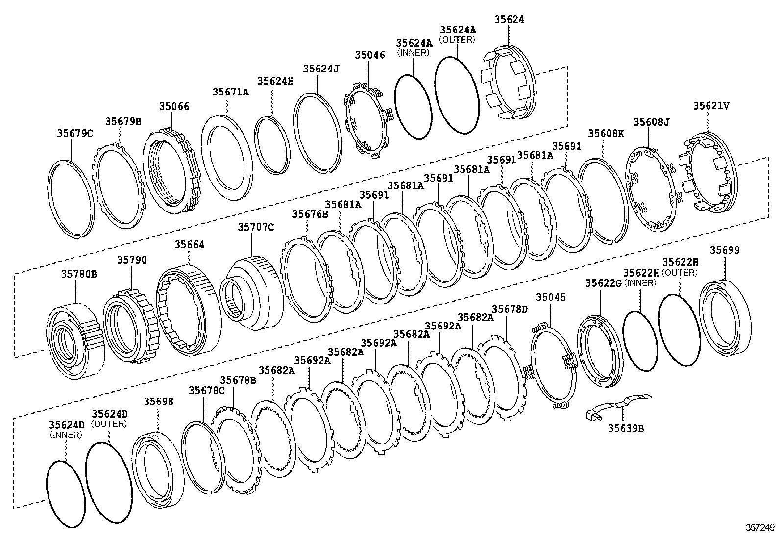 35045-0C040 SPRING SUB-ASSY, BRAKE PISTON RETURN,NO.2 product image