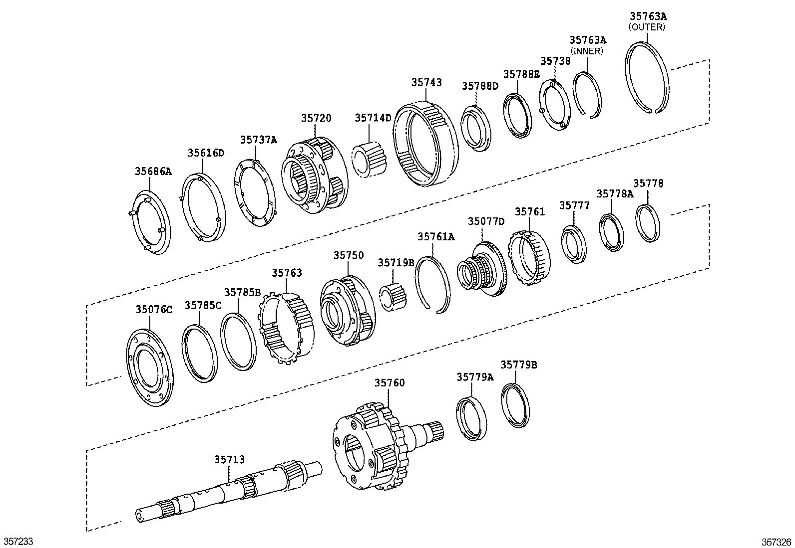 35076-34010 FLANGE SUB-ASSY, FRONT PLANETARY RING GEAR product image