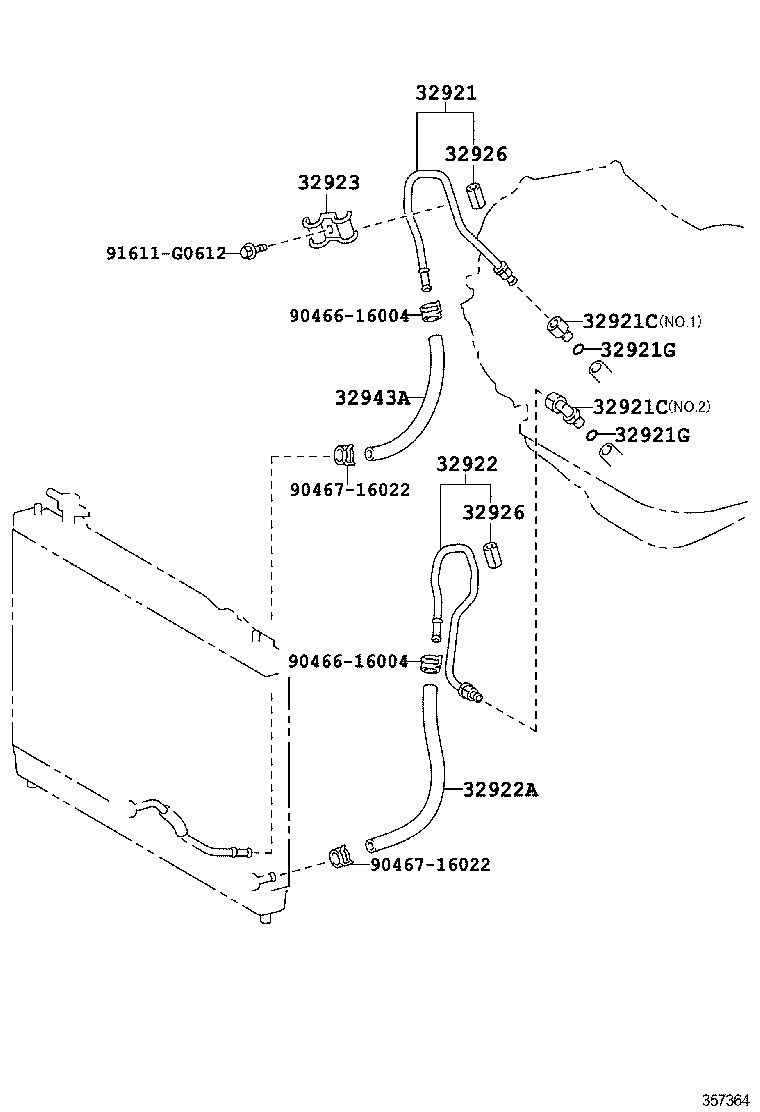 32943-33100 HOSE, TRANSMISSION OIL COOLER, NO.2 product image