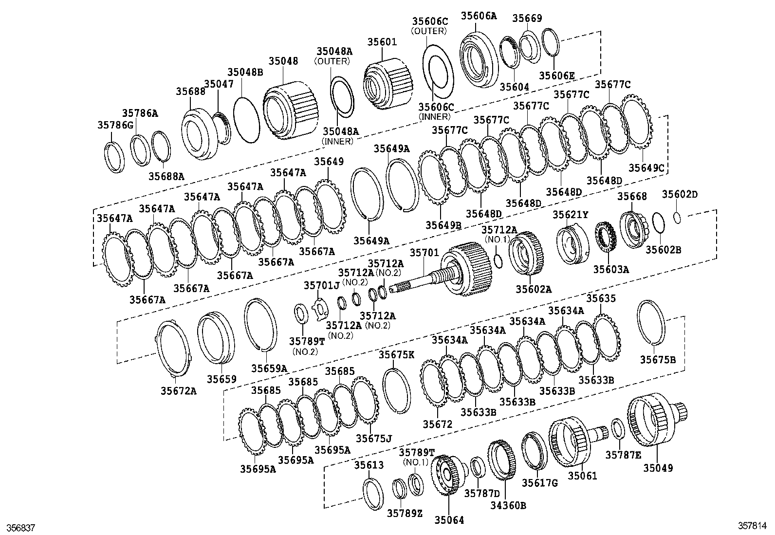 35048-22010 PISTON SUB-ASSY, REVERSE CLUTCH product image