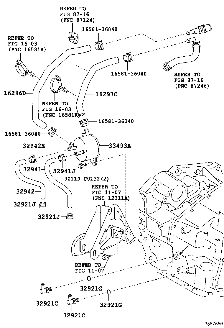 32942-0R020 HOSE, OIL COOLER INLET, NO.1 product image