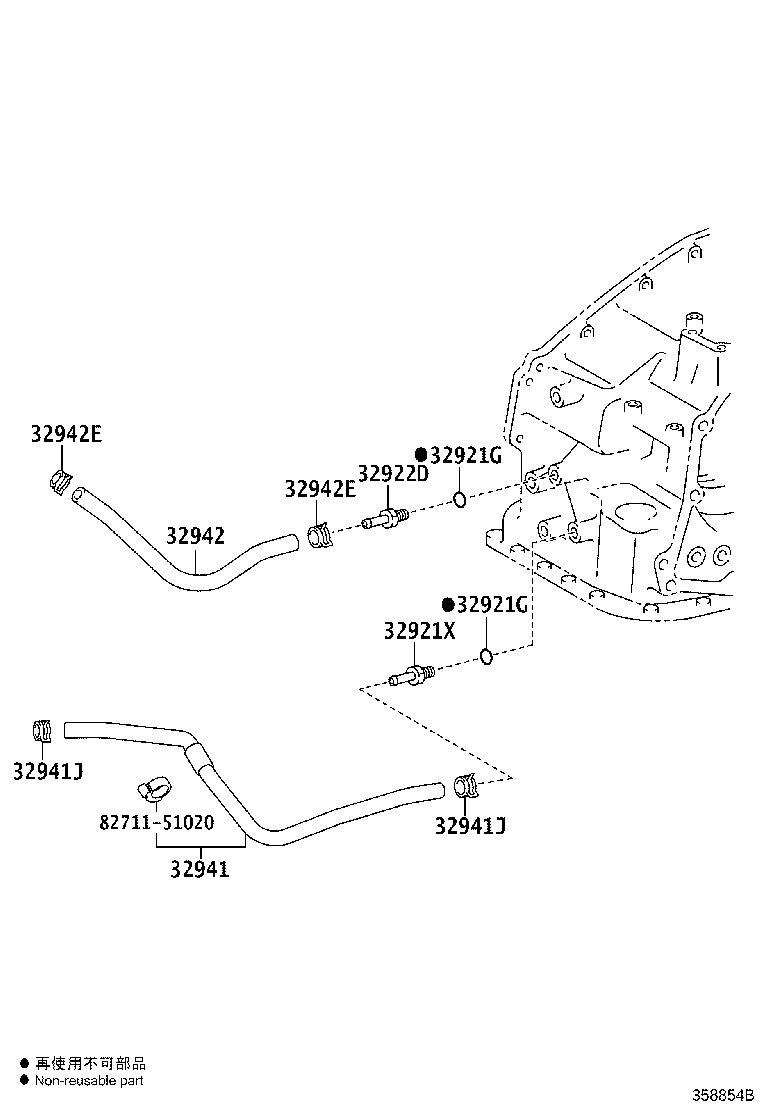 32942-08041 HOSE, OIL COOLER OUTLET, NO.3 product image