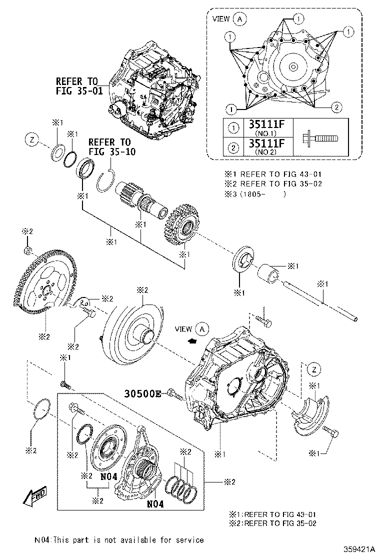 35141-WB002 CASE SUB-ASSY, AUTOMATIC TRANSAXLE product image