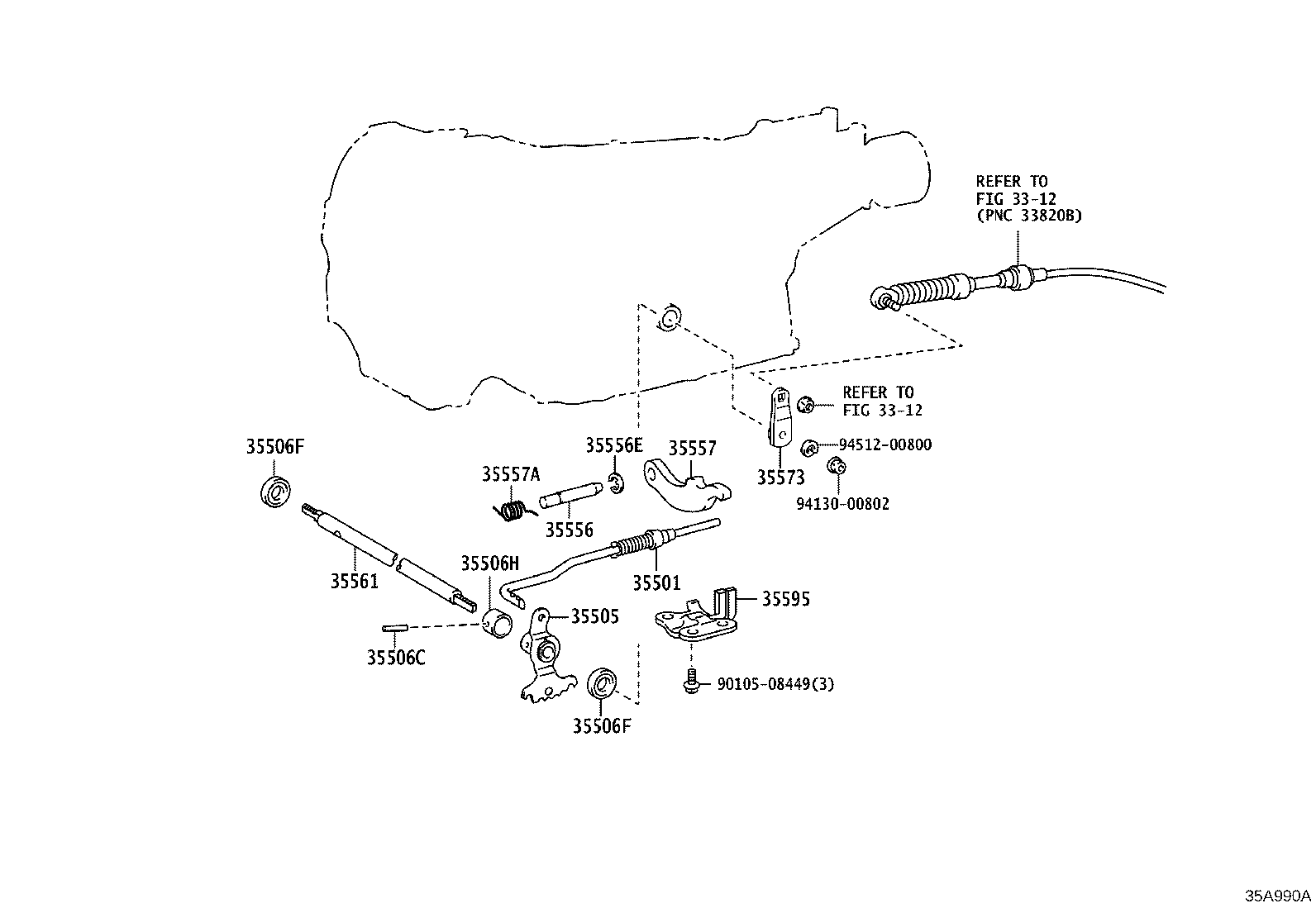 35501-25020 ROD SUB-ASSY, PARKING LOCK product image