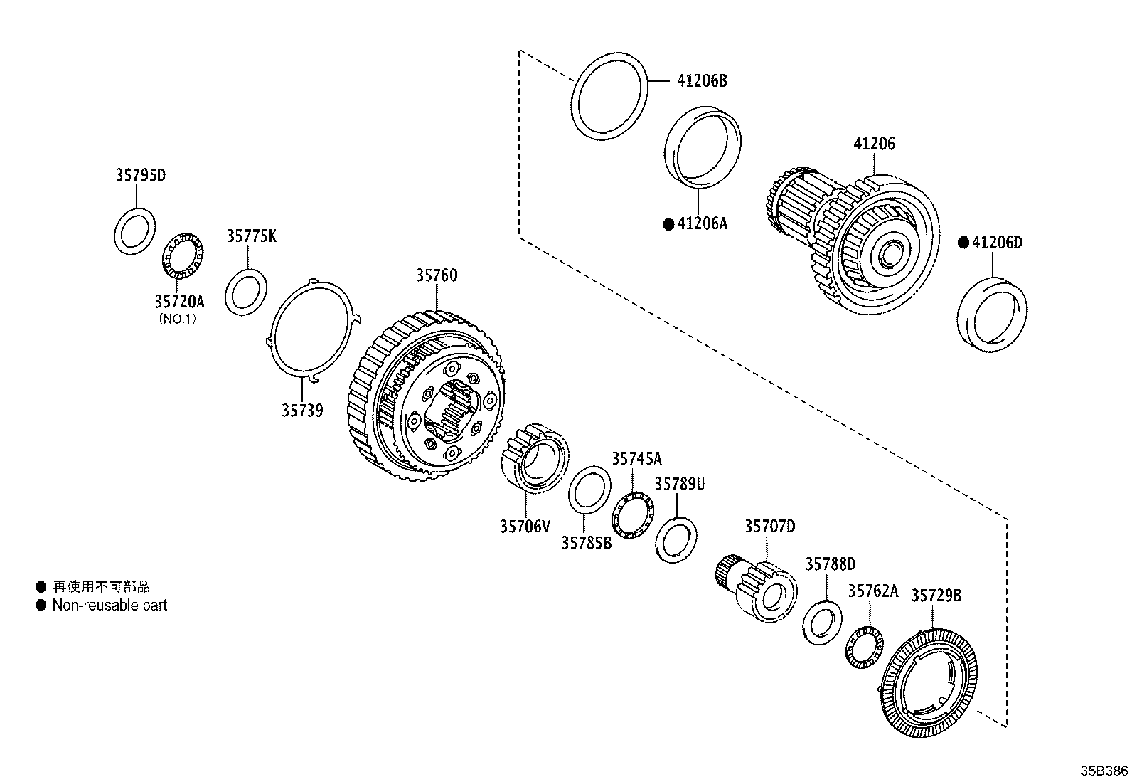 35707-78010 GEAR SUB-ASSY, REAR PLANETARY SUN product image