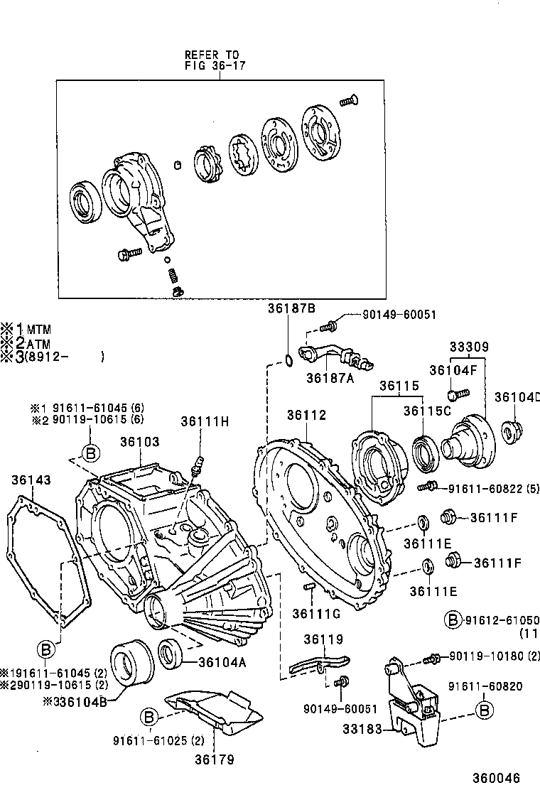 36105-26020 HOUSING, TRANSFER EXTENSION product image