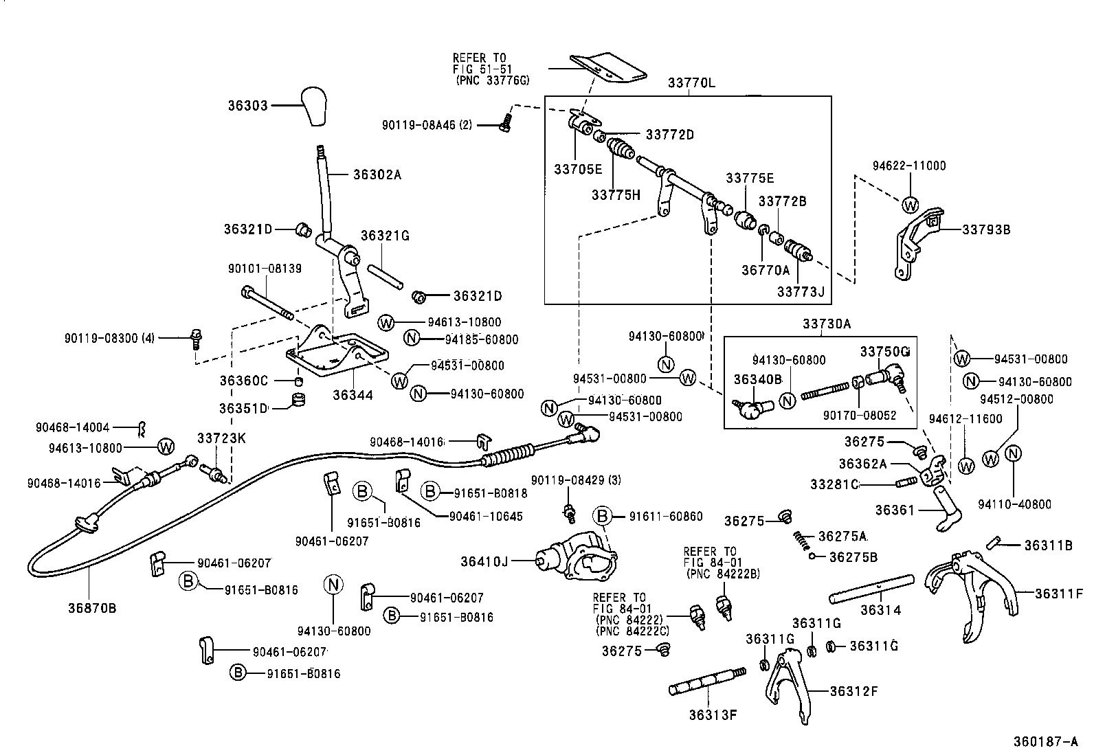 36303-37010-B0 KNOB SUB-ASSY, SHIFT LEVER product image
