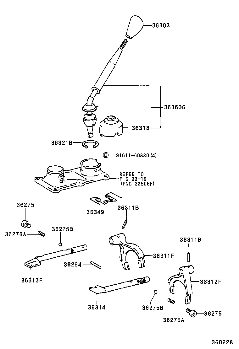 36303-35110-06 KNOB SUB-ASSY, SHIFT LEVER product image