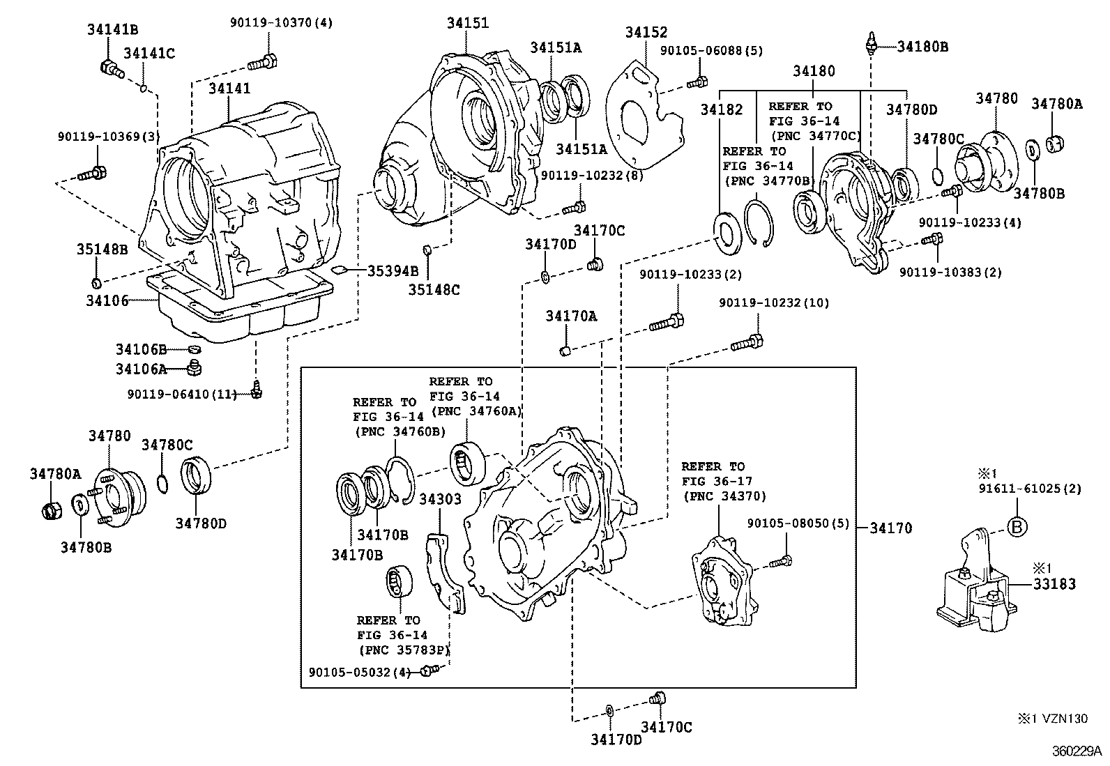 36101-35040 CASE SUB-ASSY, TRANSFER product image