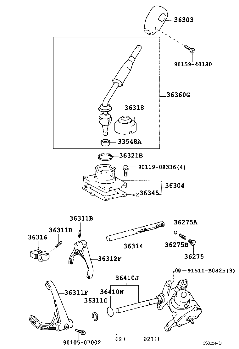 36303-35150-B0 KNOB SUB-ASSY, SHIFT LEVER product image