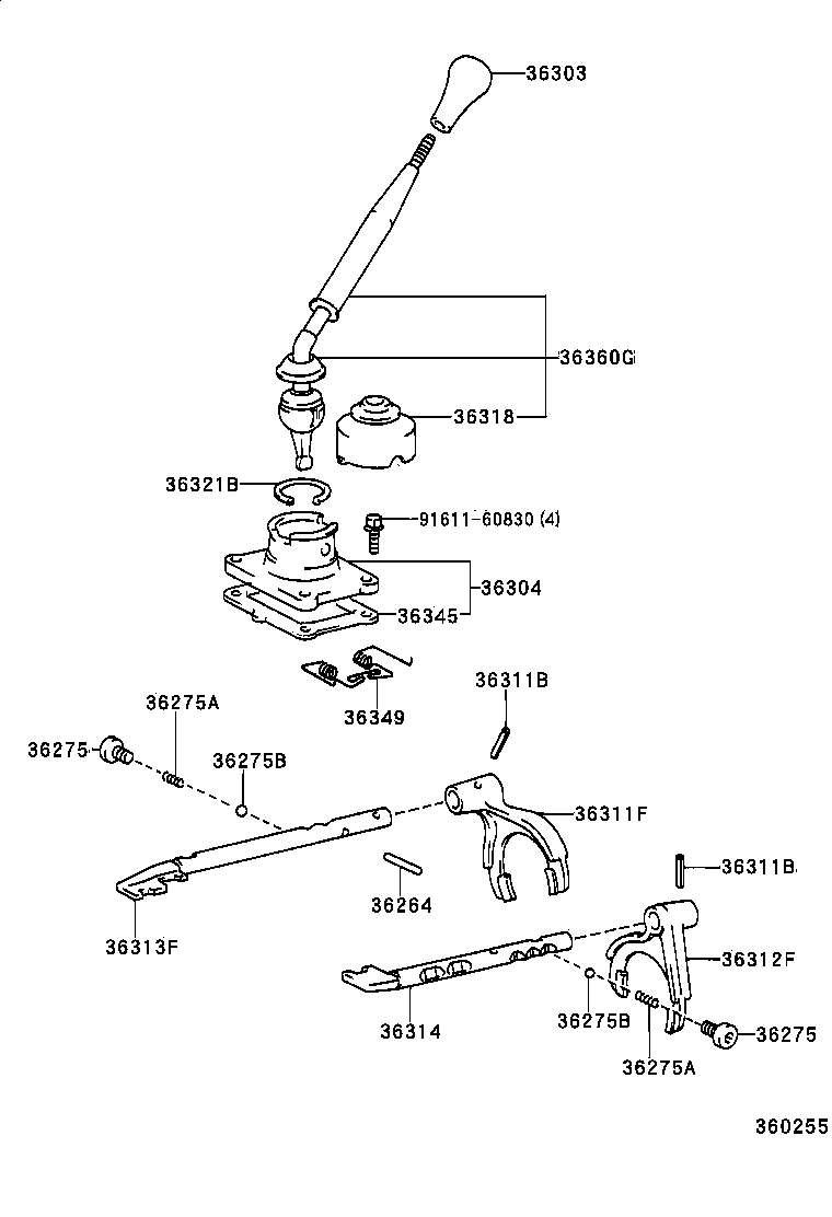 36314-35101 SHAFT, TRANSFER HIGH AND LOW SHIFT FORK product image