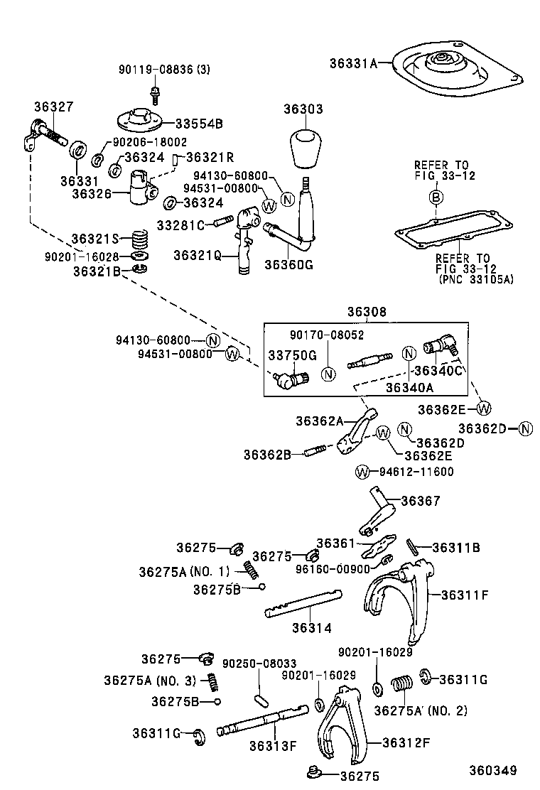 36302-60160 FORK, TRANSFER GEAR SHIFT, NO.2 product image