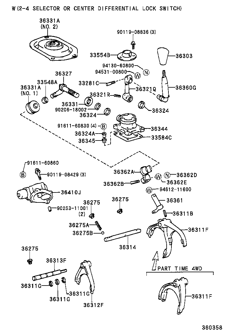 36302-60160 FORK, TRANSFER GEAR SHIFT, NO.2 product image