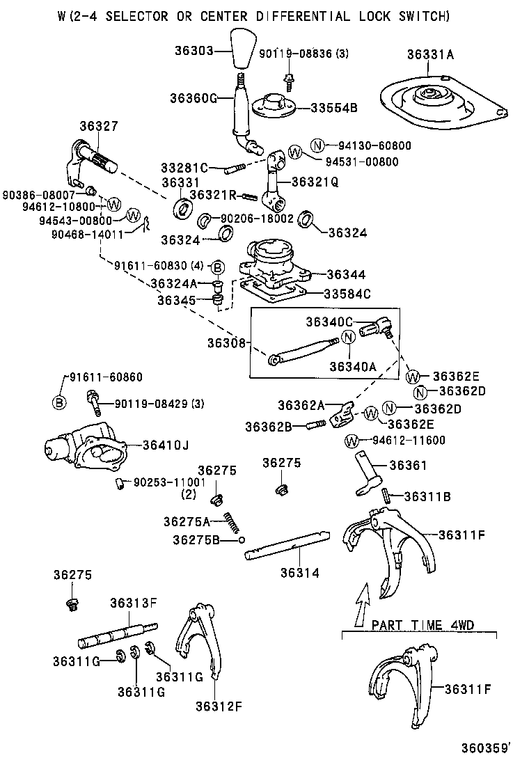 36302-60160 FORK, TRANSFER GEAR SHIFT, NO.2 product image