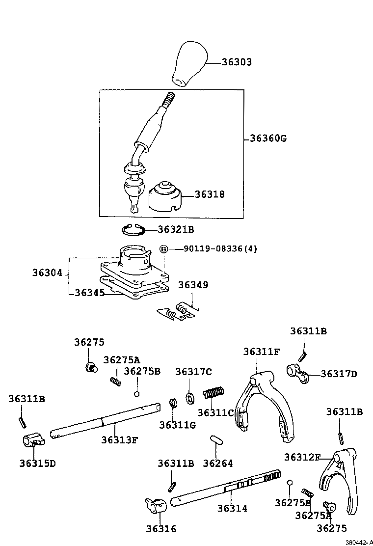 36410-34010 ACTUATOR ASSY, TRANSFER SHIFT product image