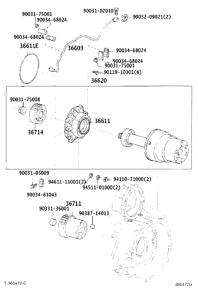36602-37030 CASE, POWER TAKE-OFF product image