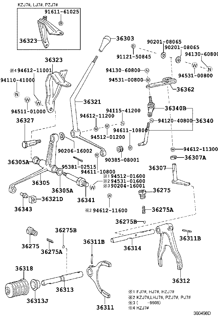 36303-60211-B0 KNOB SUB-ASSY, SHIFT LEVER product image