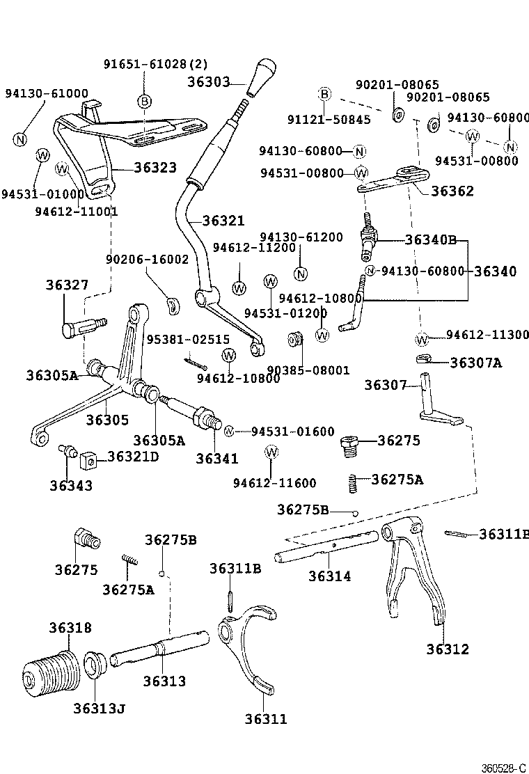 36303-60211-B0 KNOB SUB-ASSY, SHIFT LEVER product image