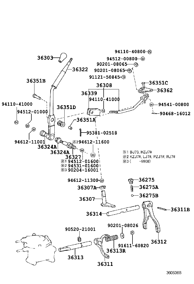 36303-60211-B0 KNOB SUB-ASSY, SHIFT LEVER product image