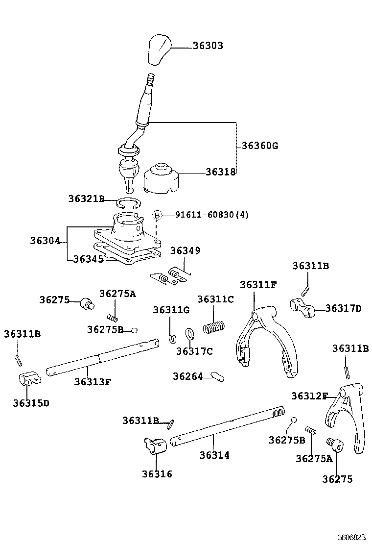 36314-35101 SHAFT, TRANSFER HIGH AND LOW SHIFT FORK product image