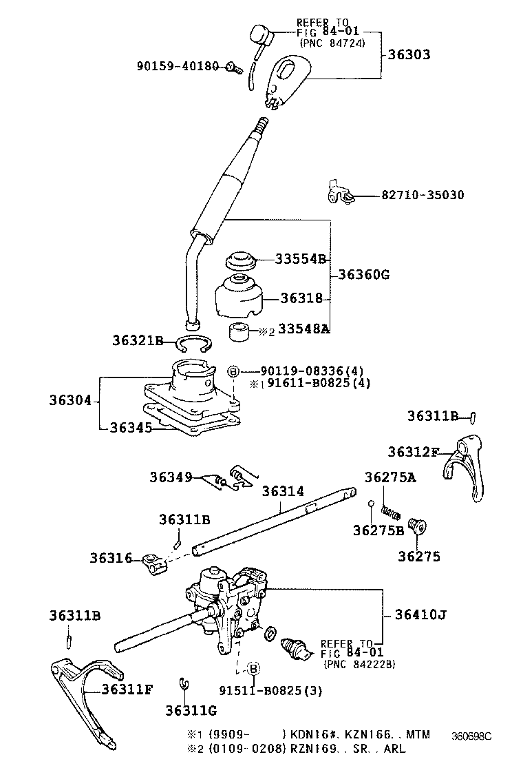 36303-04010 KNOB SUB-ASSY, SHIFT LEVER product image
