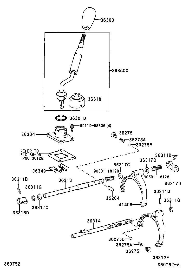 36313-71020 SHAFT, TRANSFER FRONT DRIVE SHIFT product image