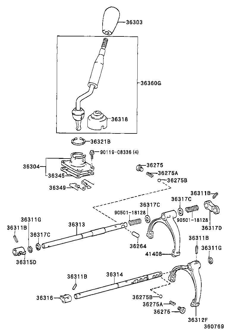 36313-71020 SHAFT, TRANSFER FRONT DRIVE SHIFT product image