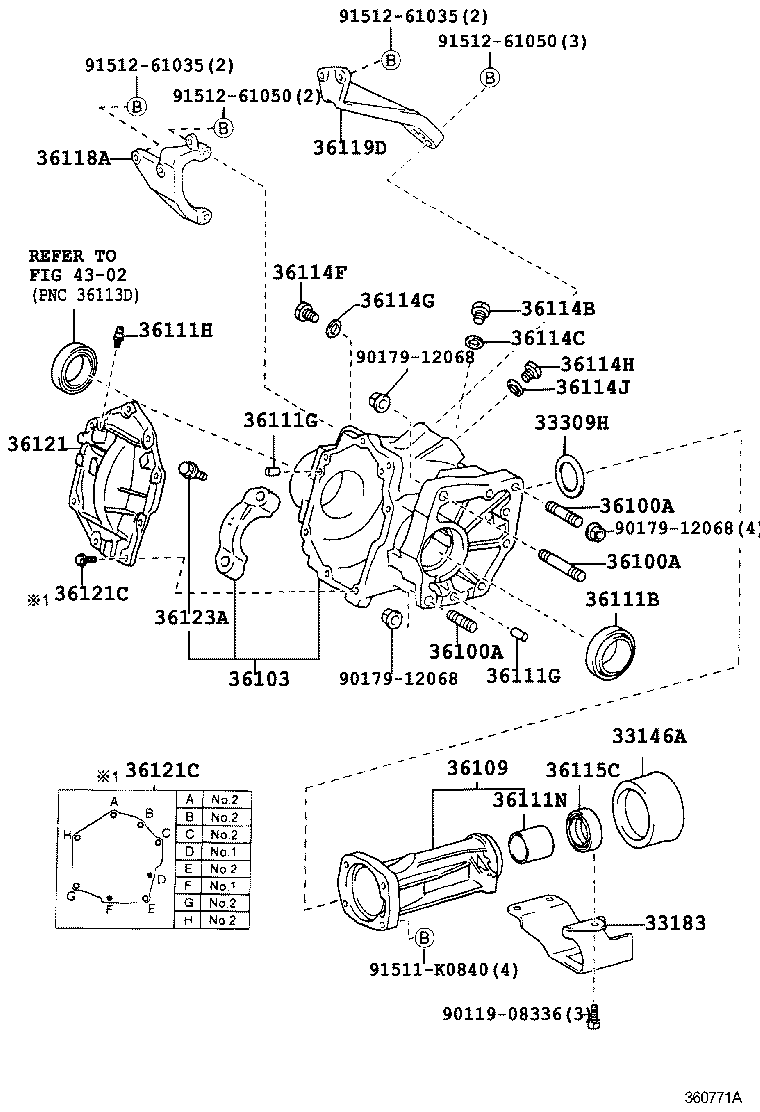 36118-12030 PLATE, TRANSFER STIFFENER, RH product image