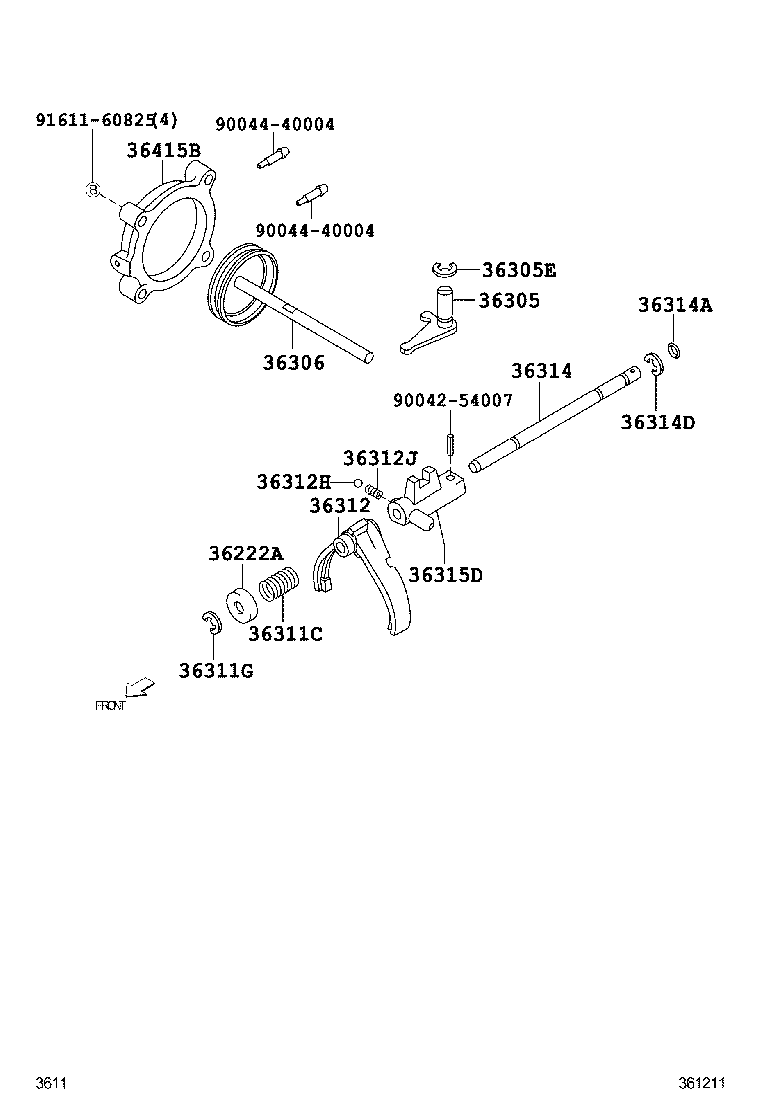 36312-87401 FORK, TRANSFER GEAR SHIFT, NO.2 product image