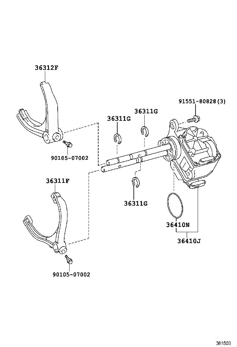 36302-0C010 FORK, TRANSFER GEAR SHIFT, NO.2 product image