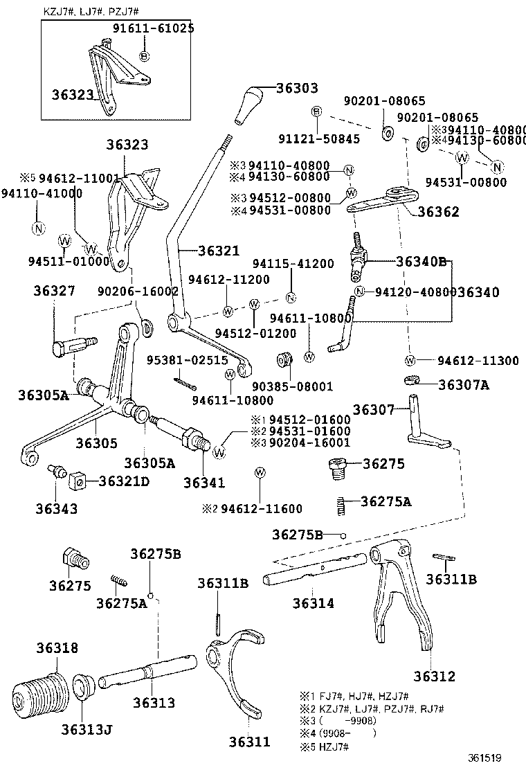 36303-60161-B0 KNOB SUB-ASSY, SHIFT LEVER product image