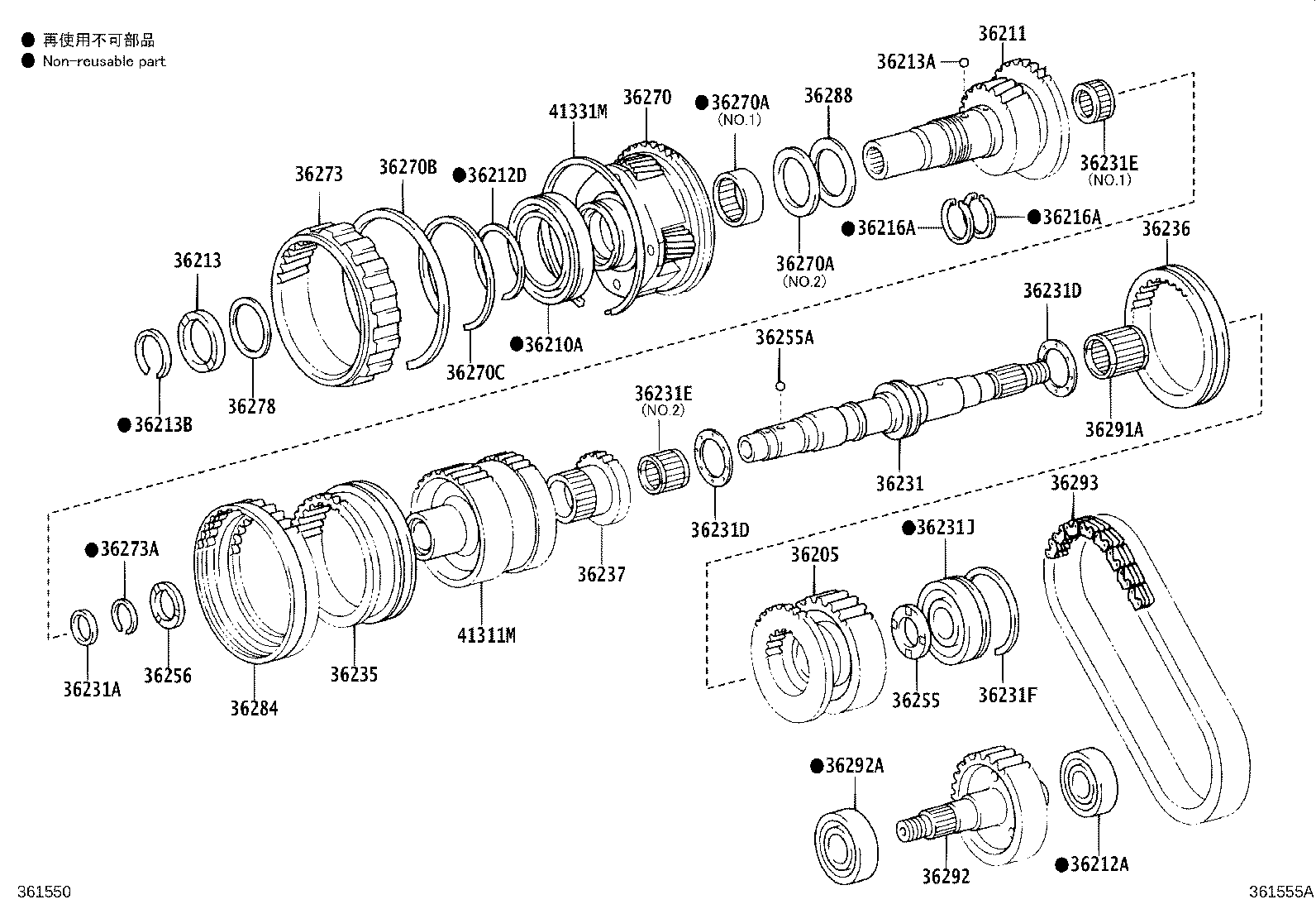 36205-34050 SPROCKET SUB-ASSY, TRANSFER DRIVE product image