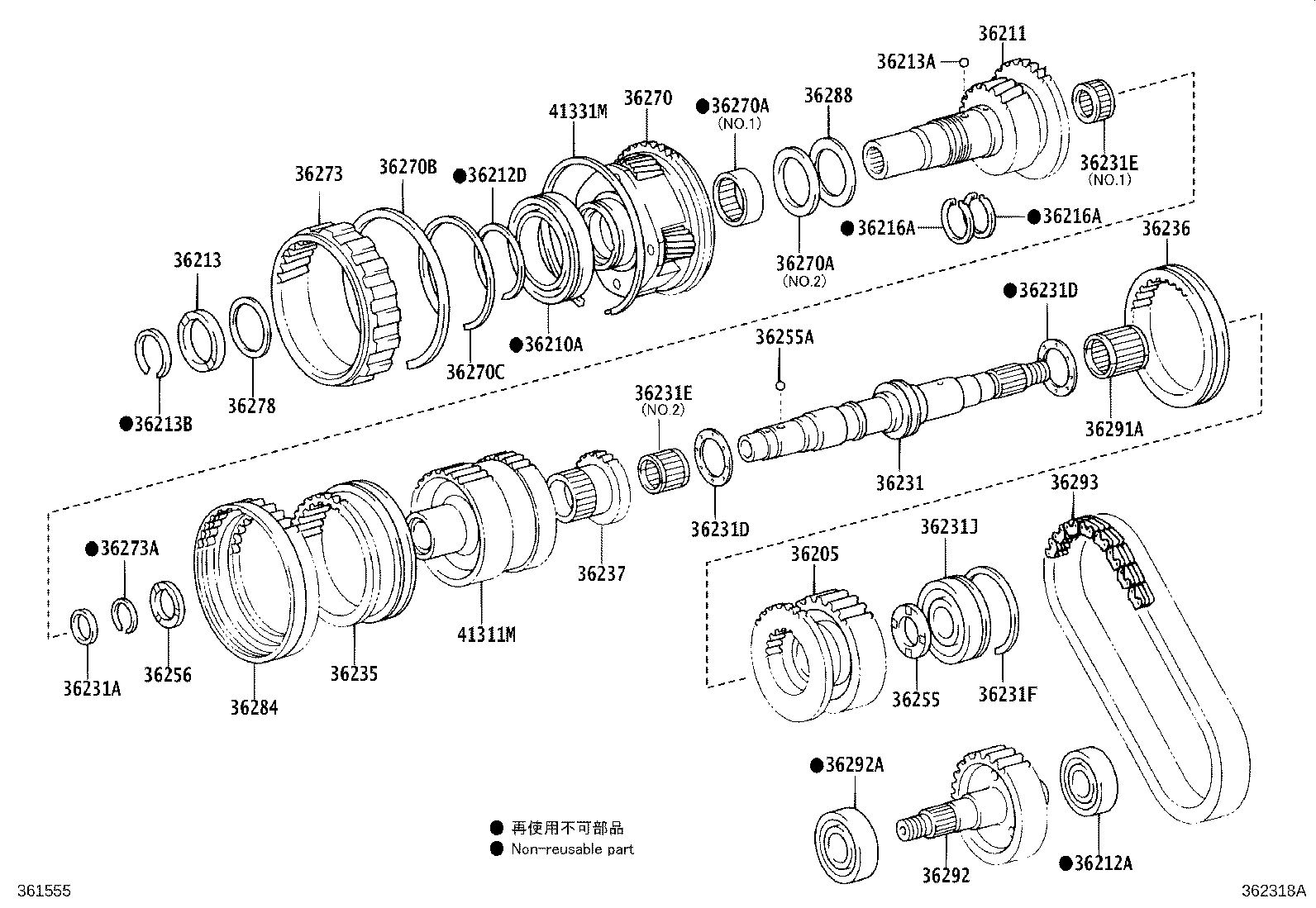 36205-34050 SPROCKET SUB-ASSY, TRANSFER DRIVE product image