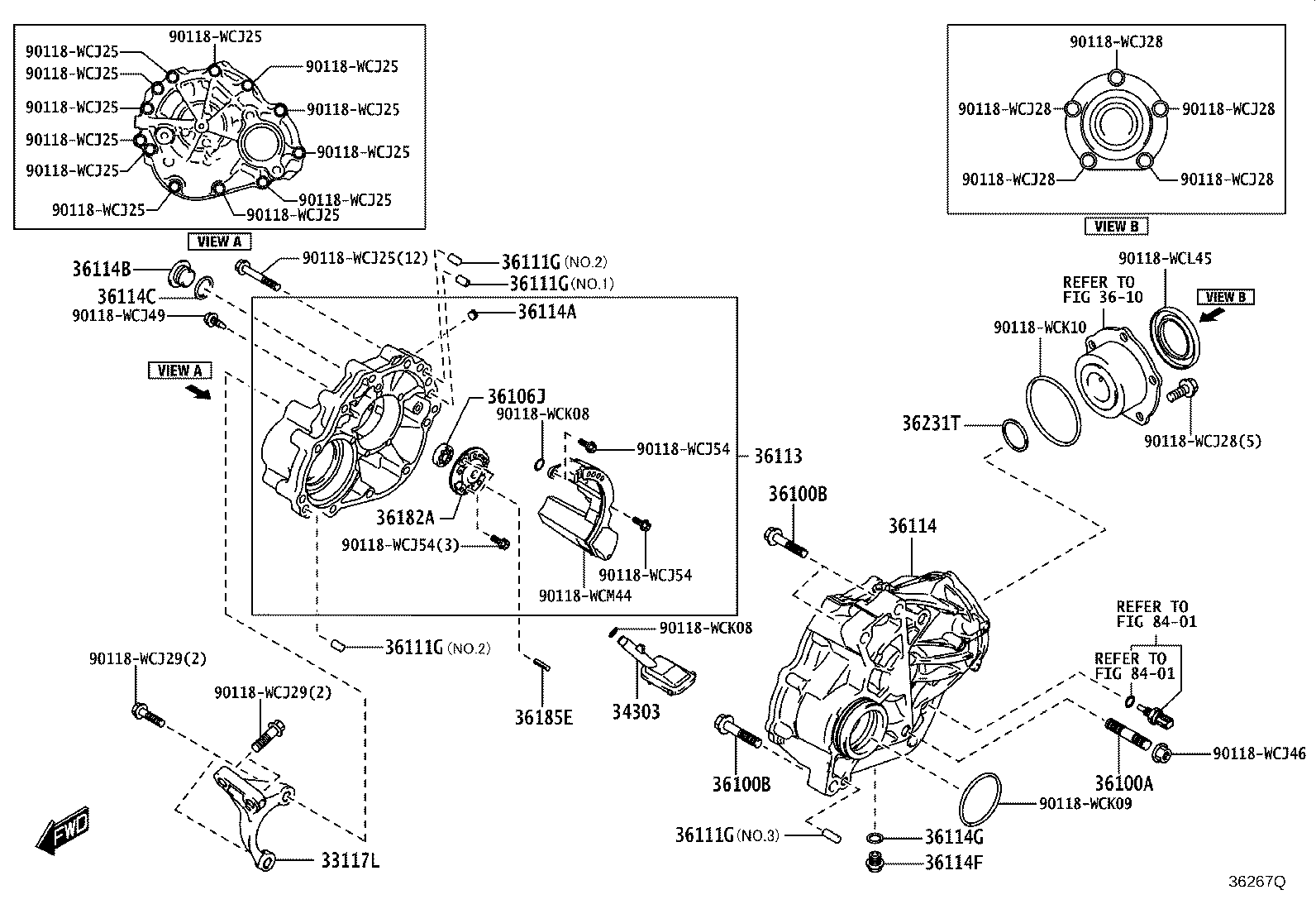 36114-WC002 CASE, TRANSFER, LH product image