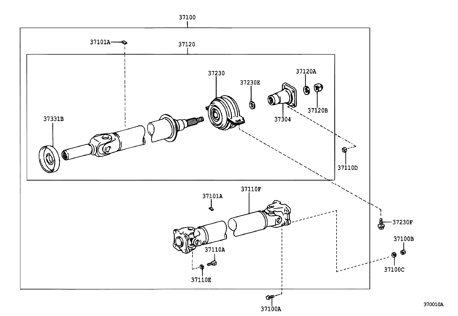 37100-28071 SHAFT ASSY, PROPELLER W/CENTER BEARING product image