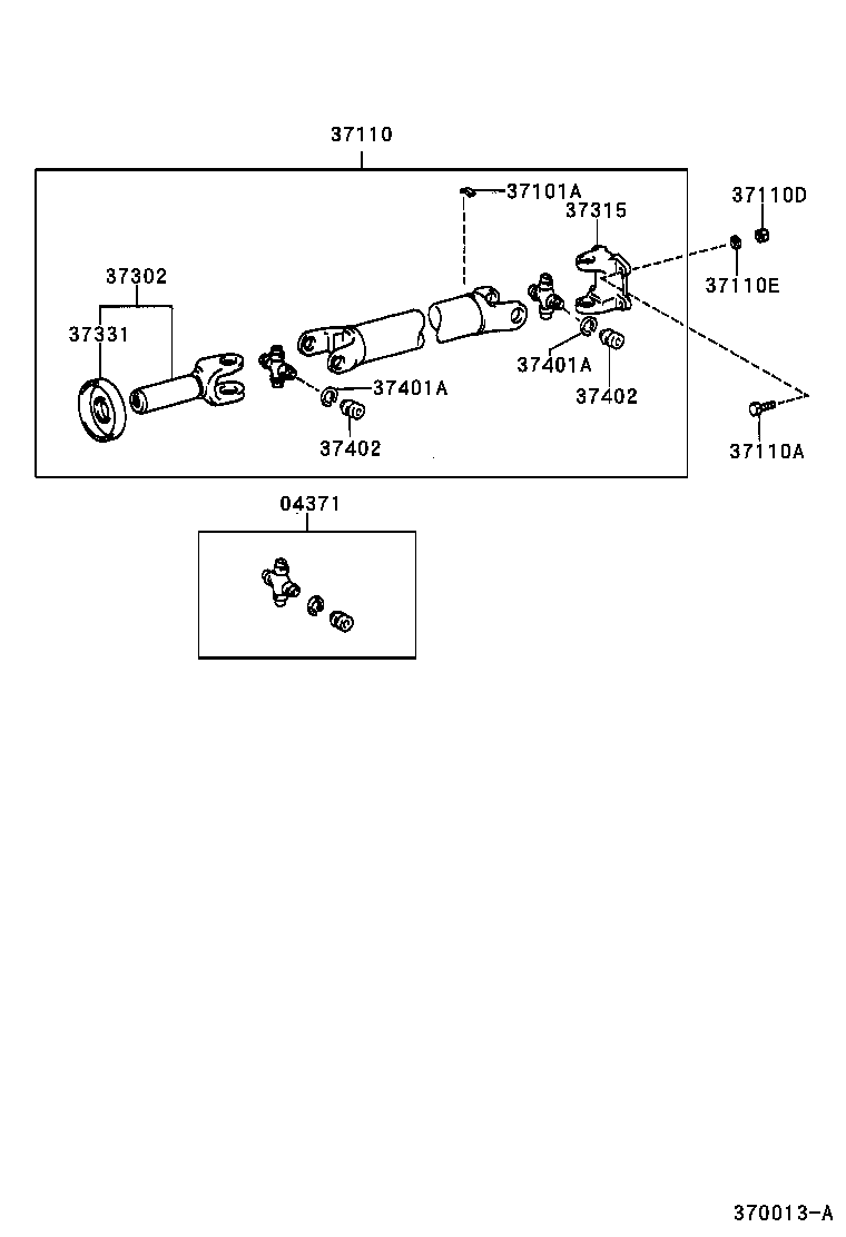 37120-0B030 SHAFT ASSY, PROPELLER INTERMEDIATE product image